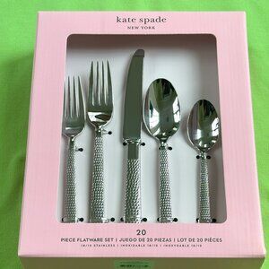 KATE SPADE WICKFORD 20-PIECE FLATWARE SET:NIB  Ret:$255